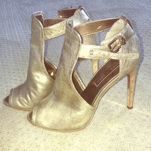 BCBG Max Azria leather bootie heels